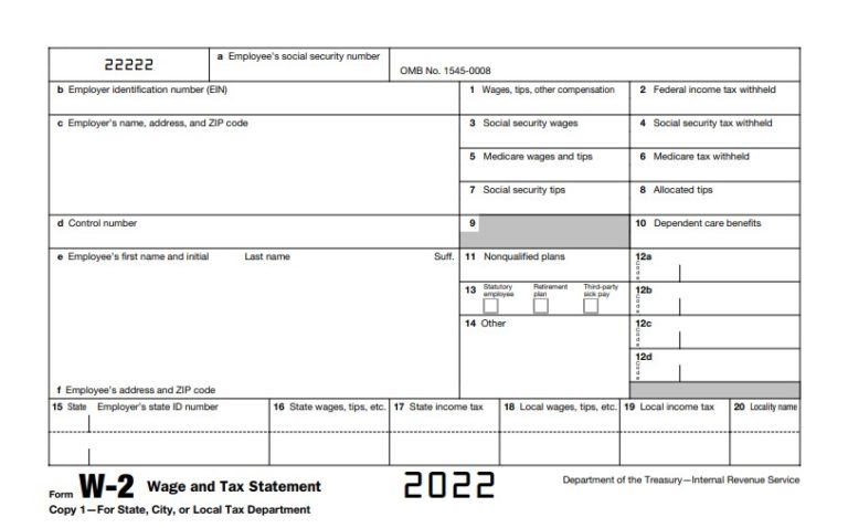 W2 Form 2022 FREE Printable Fillable Online IRS Tax Forms 2025
