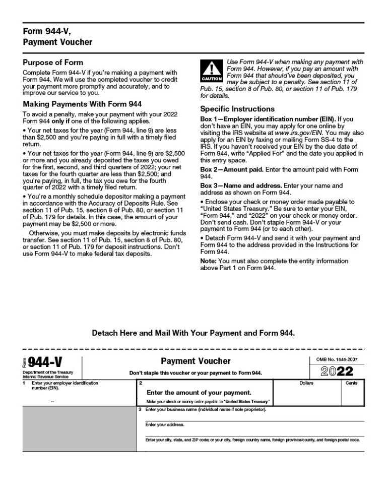 Form 944 2023, Employer's Annual Federal Tax Return