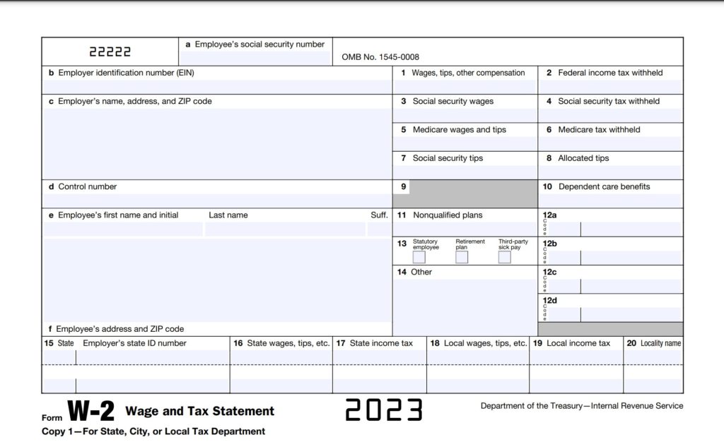 IRS W2 Form 2023 PDF Printable IRS Tax Forms 2024
