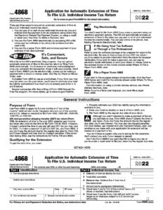 IRS form 4868 extension printable - 4868 form 2023