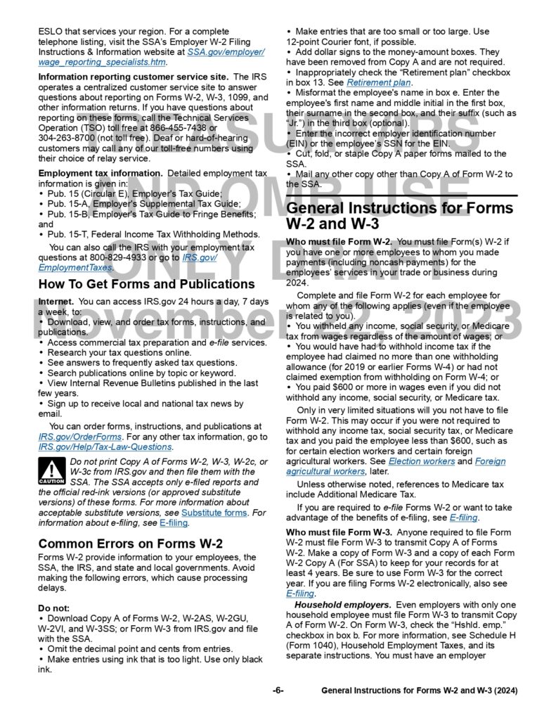 W2 Form 2024, Wage and Tax Statement IRS Tax Forms 2024