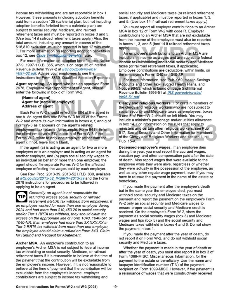 W2 Form 2024, Wage and Tax Statement IRS Tax Forms 2024