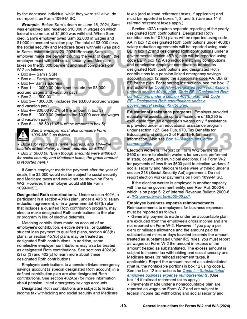 W2 Form 2024, Wage and Tax Statement IRS Tax Forms 2024