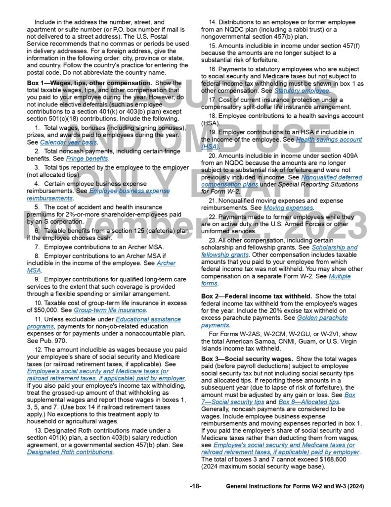 W2 Form 2024, Wage and Tax Statement IRS Tax Forms 2024