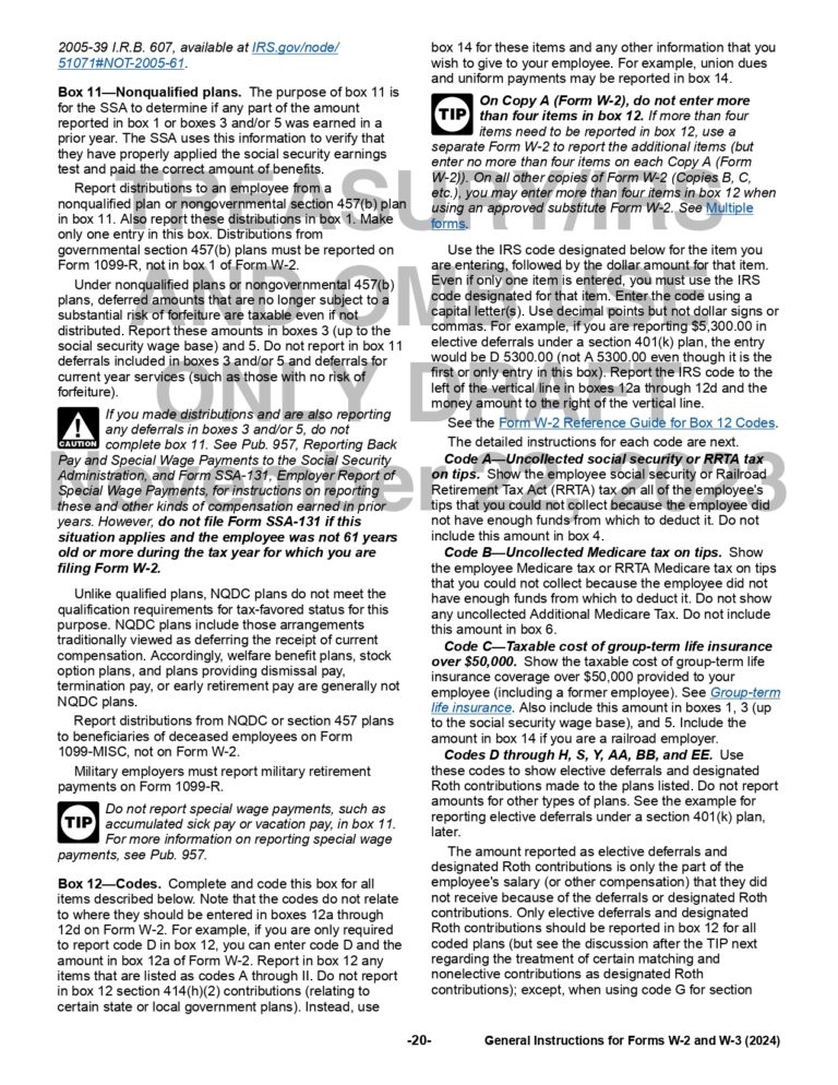 W2 Form 2024, Wage and Tax Statement IRS Tax Forms 2024