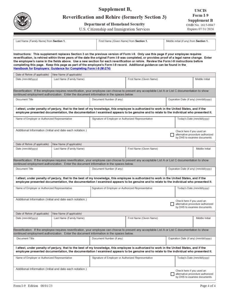 i9 Form 2024, Employment Eligibility Verification