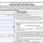 IRS Form 13715 - Volunteer Site Information Sheet