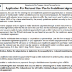 IRS Form 13844 - Application For Reduced User Fee For Installment Agreements