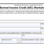 IRS Form 15111 - Earned Income Credit (EIC) Worksheet (CP 09)