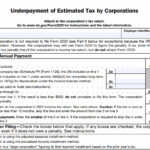 IRS Form 2220 - Underpayment of Estimated Tax By Corporations