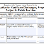 IRS Form 4422 - Application for Certificate Discharging Property Subject To Estate Tax Lien