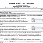 IRS Form 8582 - Passive Activity Loss Limitations