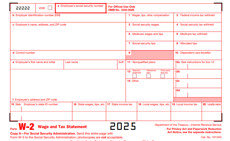 IRS Form W-2 - Wage and Tax Statement