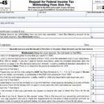 IRS Form W-4S - Request for Federal Income Tax Withholding from Sick Pay