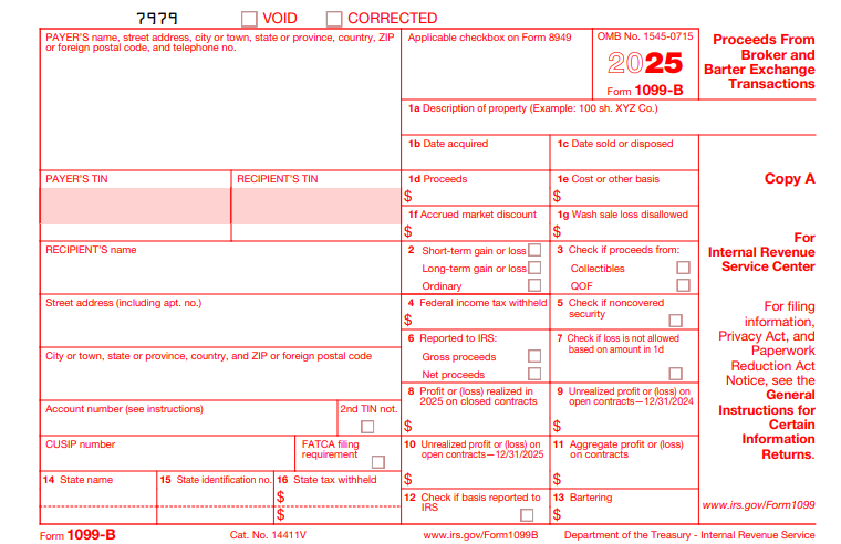 IRS Form 1099-B - Proceeds from Broker and Barter Exchange Transactions