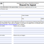 IRS Form 12203-A - Request for Appeal
