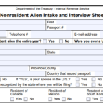 IRS Form 13614-NR - Nonresident Alien Intake and Interview Sheet
