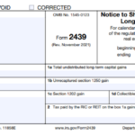 IRS Form 2439 - Notice to Shareholder of Undistributed Long-Term Capital Gains
