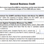 IRS Form 3800 - General Business Credit