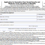 IRS Form 4029 - Application for Exemption From Social Security and Medicare Taxes and Waiver of Benefits