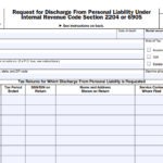 IRS Form 5495 - Request for Discharge from Personal Liability Under Internal Revenue Code Section 2204 or 6905