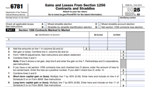 IRS Form 6781 - Gains and Losses from Section 1256 Contracts and Straddles