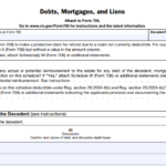 IRS Form 706 (Schedule K) - Debts, Mortgages, and Liens