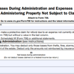 IRS Form 706 (Schedule L) - Net Losses During Administration and Expenses Incurred In Administering Property Not Subject to Claims