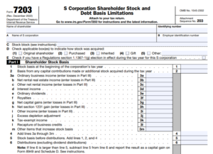 IRS Form 7203 - S Corporation Shareholder Stock and Debt Basis Limitations