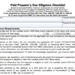 IRS Form 8867 - Paid Preparer's Due Diligence Checklist