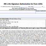 IRS Form 8879-F - IRS e-file Signature Authorization for Form 1041