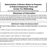 IRS Form SS-8 - Determination of Worker Status for Purposes of Federal Employment Taxes and Income Tax Withholding