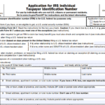 IRS Form W-7 - Application for IRS Individual Taxpayer Identification Number