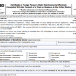 IRS Form W-8ECI - Certificate of Foreign Person's Claim That Income Is Effectively Connected With the Conduct of a Trade or Business in the United States